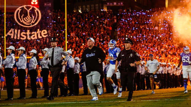 Duke football head coach Mike Elko